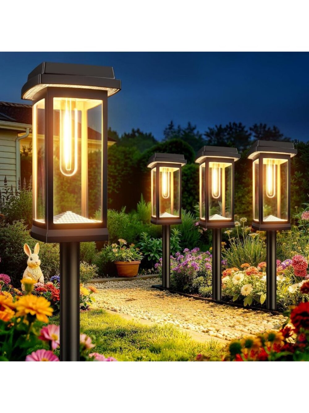 Solar Pathway Lights Outdoor, 12 Pack Upgraded Solar Garden Lights Solar